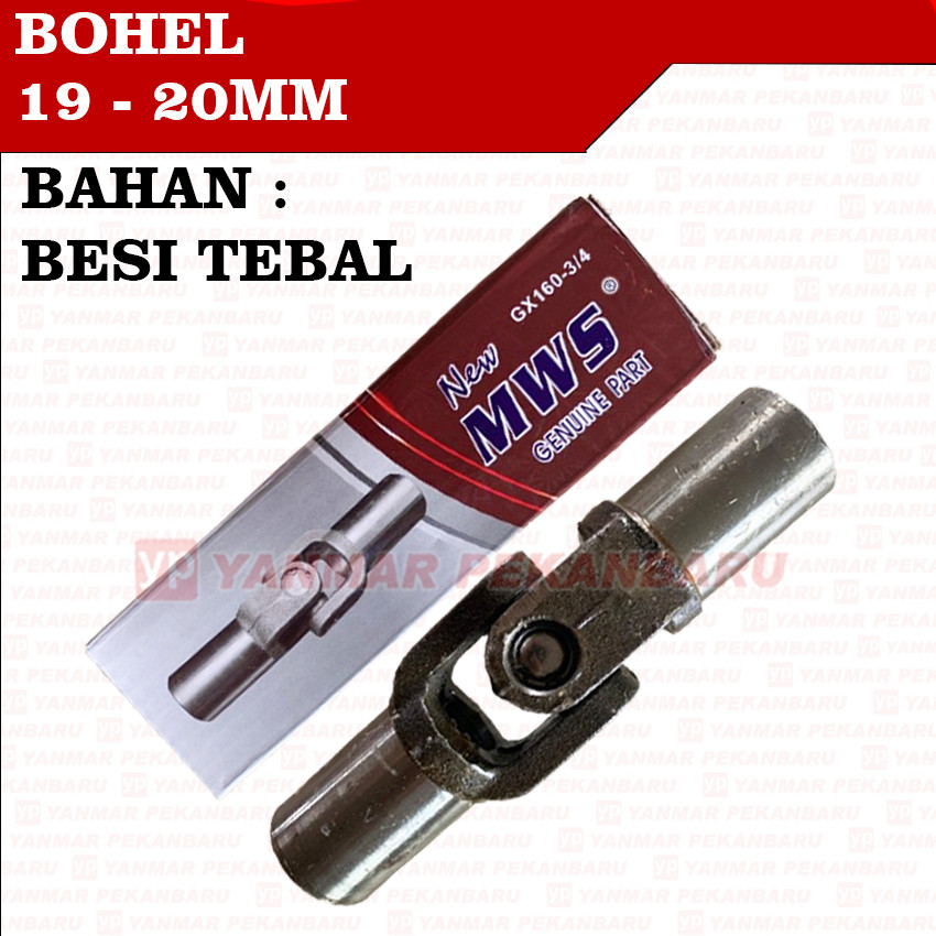 Bohel Besi Shaft Joint Gearbox Sambungan Konektor 19 - 20MM Mesin ke As Kipas Baling Perahu MWS