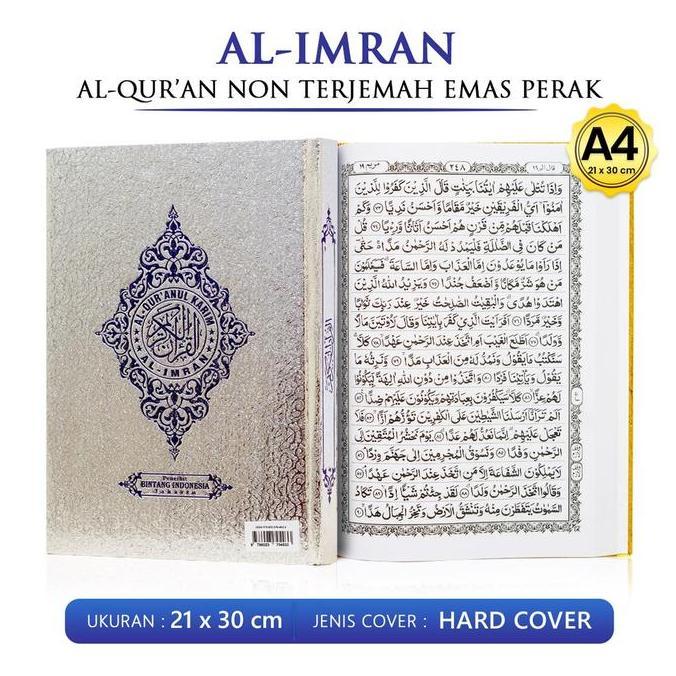 Promo Al Quran Cover Emas Perak A4 Besar,Al Quran Mushaf Cover Emas Perak Cod