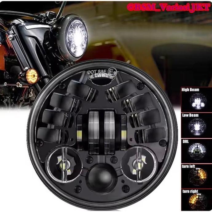 SHIOZENG lampu projector 7 inch & 5 75 inc dymaker ori dot sae 16 original ori dus hitam vixion old 