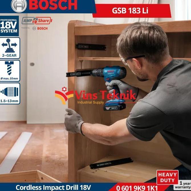 Sale Bosch Gsb 183 Li Mesin Bor Tembok Baterai Cordless Impact Drill 18V Gsb183Li