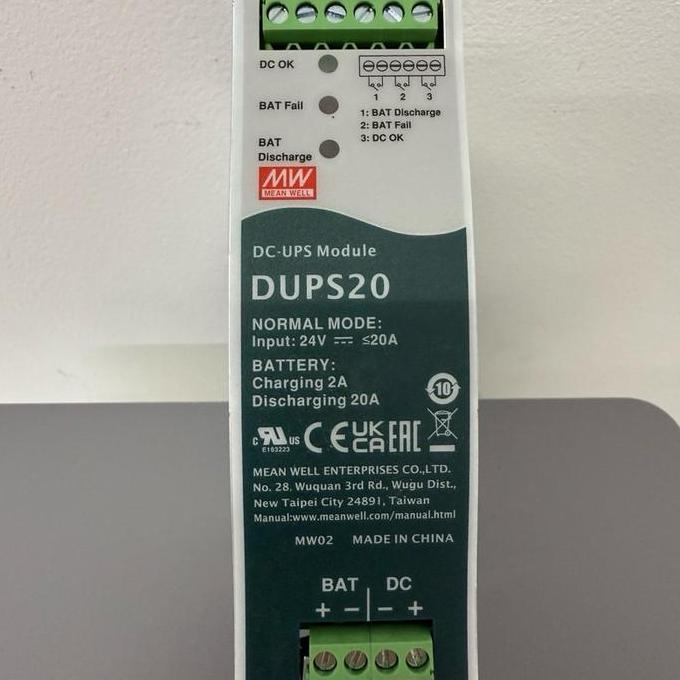 TERBARU - UPS Modul tanpa PSU 24V DC 20A Meanwell DUPS20