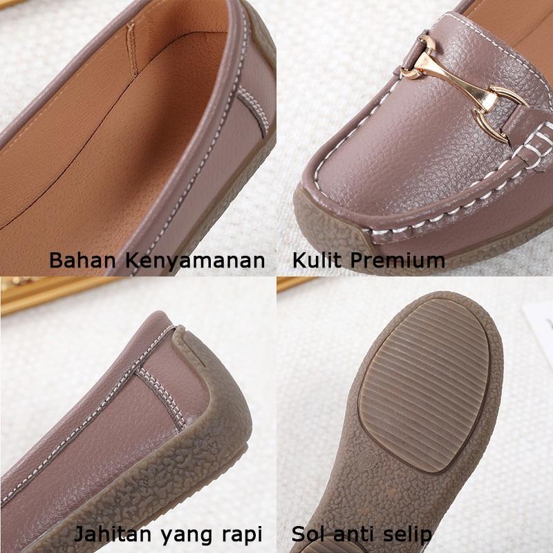 Foku Sepatu Flat Wanita Loafers Wanita Lembut Flatshoes
