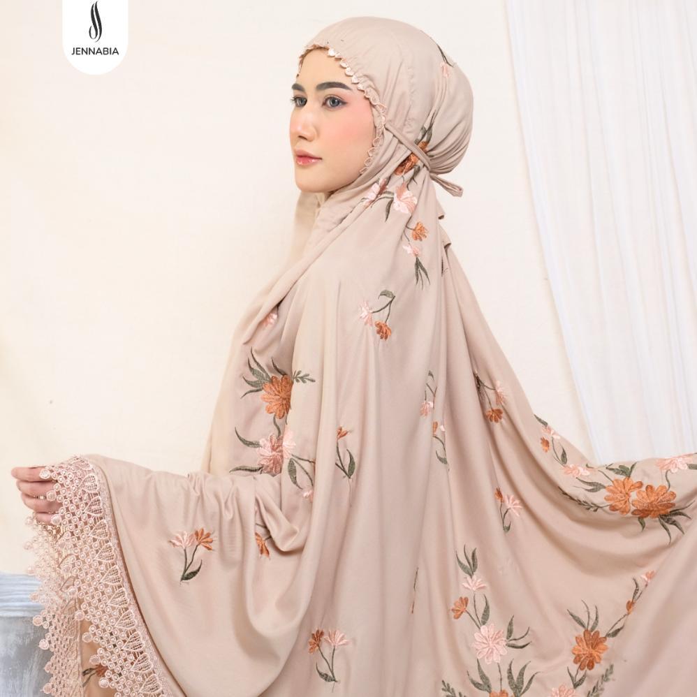 HOT JENNABIA - Mukena Dewasa Bordir Mewah Katun Premium Renda Sabria