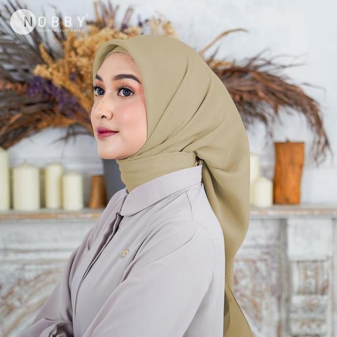 Nobby Hijab Uzma Scarf Kerudung Segi Empat Bahan Paris Voal Motif Polos