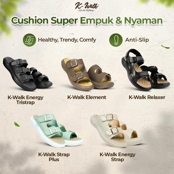 Sandal Kesehatan K-Walk Energy Strap Plus K-Walk Element Relaxer Terapi Refleksi Kesehatan Rematik A