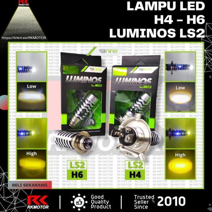 Lampu Depan Motor Led H4-Hs1-H6 Ls2 Laser Hi-Low Luminos Ac Dc
