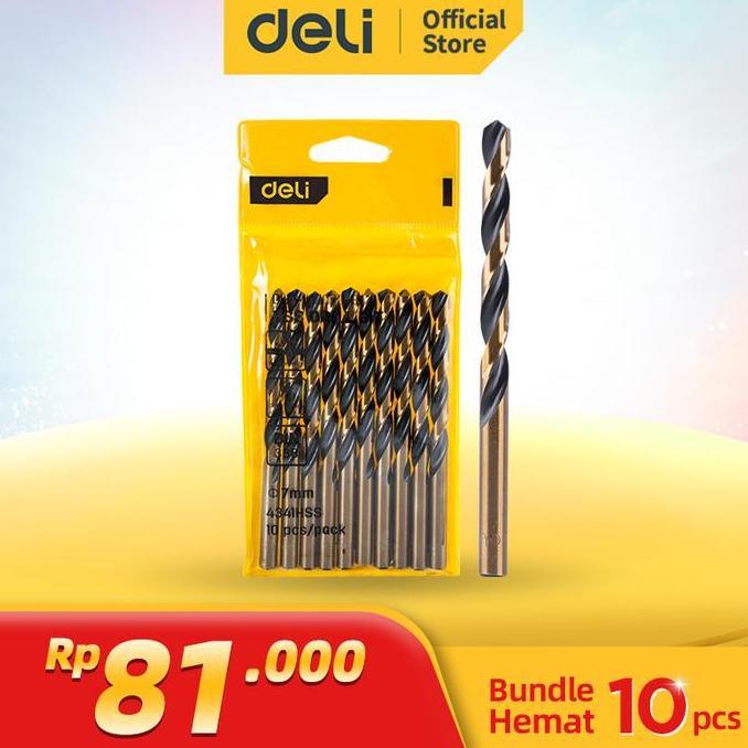 Sale Bundle Hemat Deli Mata Bor Besi Hss 7Mm 1 Pack 10 Pcs Edh-Mhz070-E1