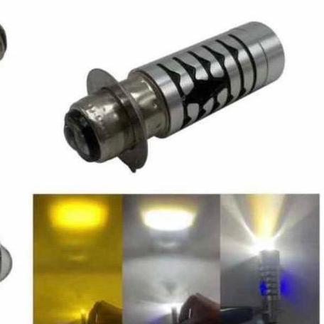 Bohlam Led Depan 2Warna Putih-Kuning Senja Biru H6 H4