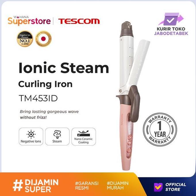 Tescom Pengeriting Rambut Ionic Steam Curling Iron - TM453ID | TM453-ID