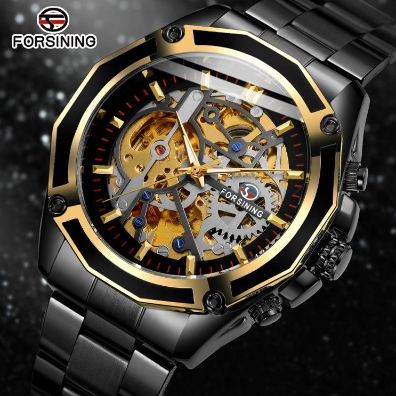 FORSINING 8130 jam tangan mekanik otomatis stainless steel