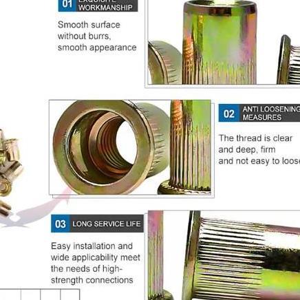 Promo 100Pcs Rivet Nut M6 M8 M10 M12 / Insert Nut / Mur Rivet / Nutsert / Mur Tanam Cod