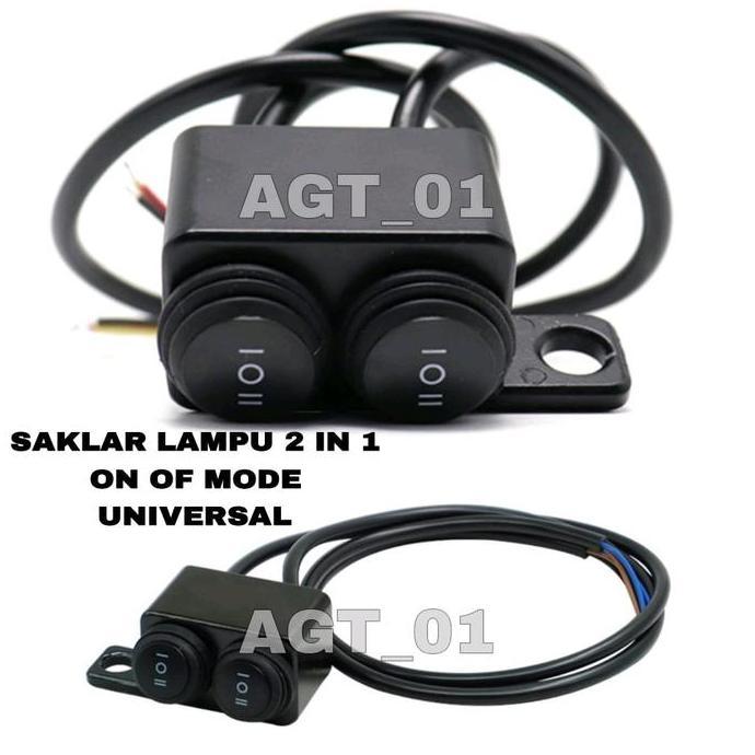 Saklar Lampu Motor 2 In 1 Universal / Tombol Lampu 2 In 1 / Saklar Lampu Motor 2 In 1 On Off 4 Mode 
