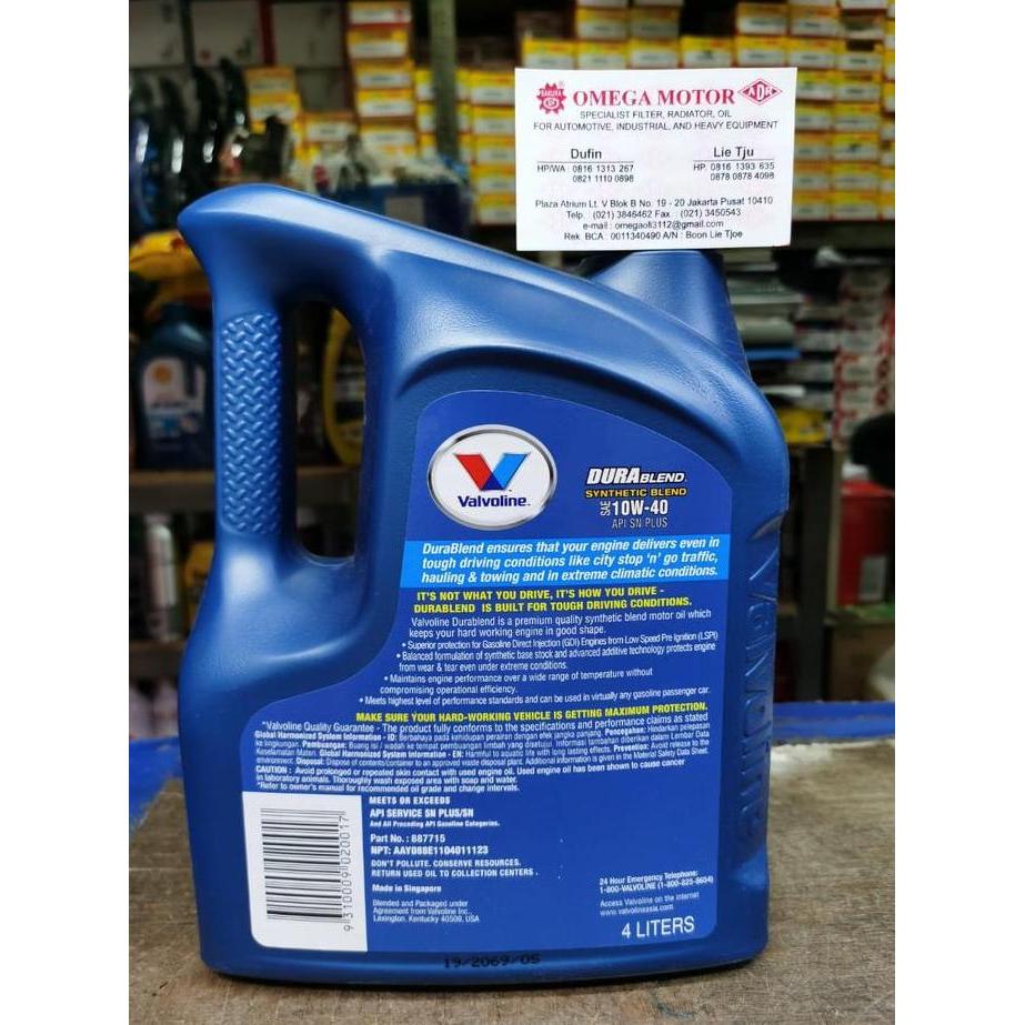 Valvoline Durablend 10w-40 4 liter