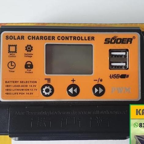 Solar Charge Controller SCC 30 A 30A SUOER Lithium