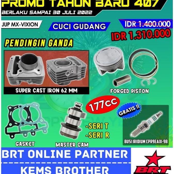 MARTEKNO BLOK BRT MX VIXION XABRE CASTING IRON DOUBLE COOLER PLUS NOKEN AS BRT FREE BUSI RACING BRT 