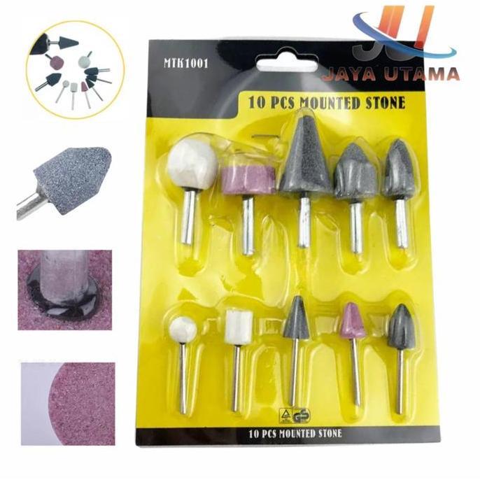 QURYGHANZ Mounted Stone 10 Pcs Mata Bor Batu Asah / Batu Poles Oslo Porting Mata Tuner Set 10 pcs Ba