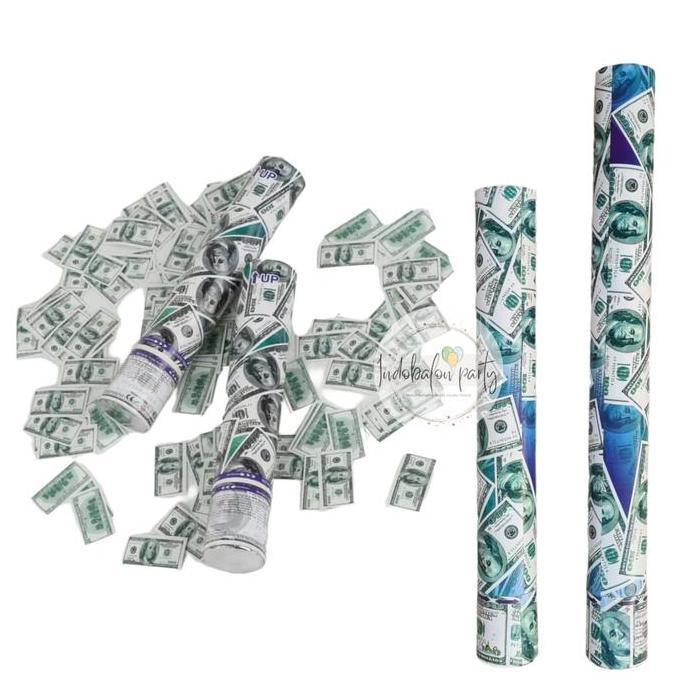 party popper dollar / confetti 50 cm dollar