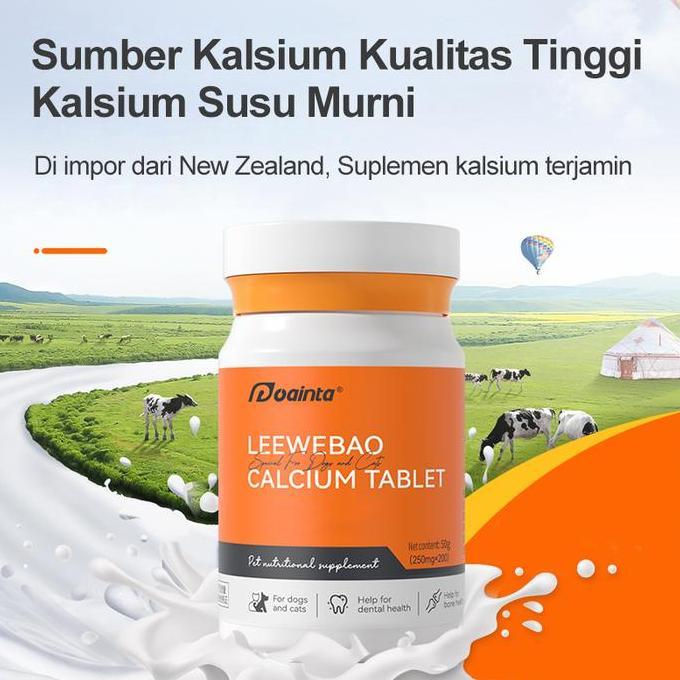 puainta kalsium susu  anjing dan kucing tinggi kalsium anjing & kucing untuk pertumbuhan tulang & pe