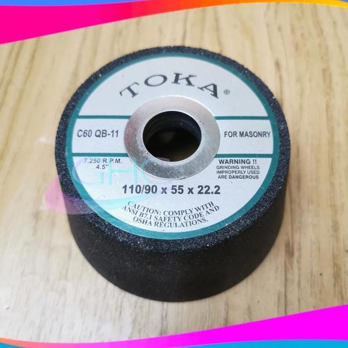 QURYGHANZ Batu Gerinda Mangkok Asah 4 inch Grit 60 TOKA Batu Asah Poles