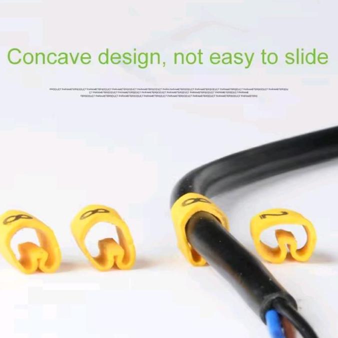 Kabel Markers EC-1 Huruf A-Z - Marker EC-0 Karet Kuning A sampai Z Tanda Plus Minus Roll isi 1000 pc