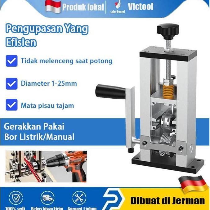 MABUROO Victool Mesin Pengupas Kabel Mesinstripping kabel Manual/Bor Listrik AlatPengupas Mesin Peng