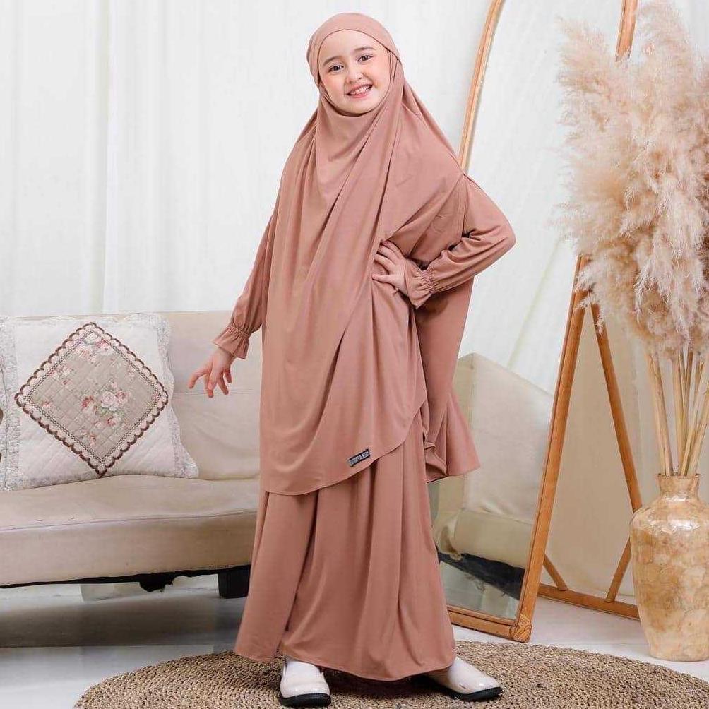 Diskon Gamis Anak Perempuan Jersey Muslim 3-13 Tahun & Dress Jubah Abaya Pakaian Ngaji Manasik Haji 