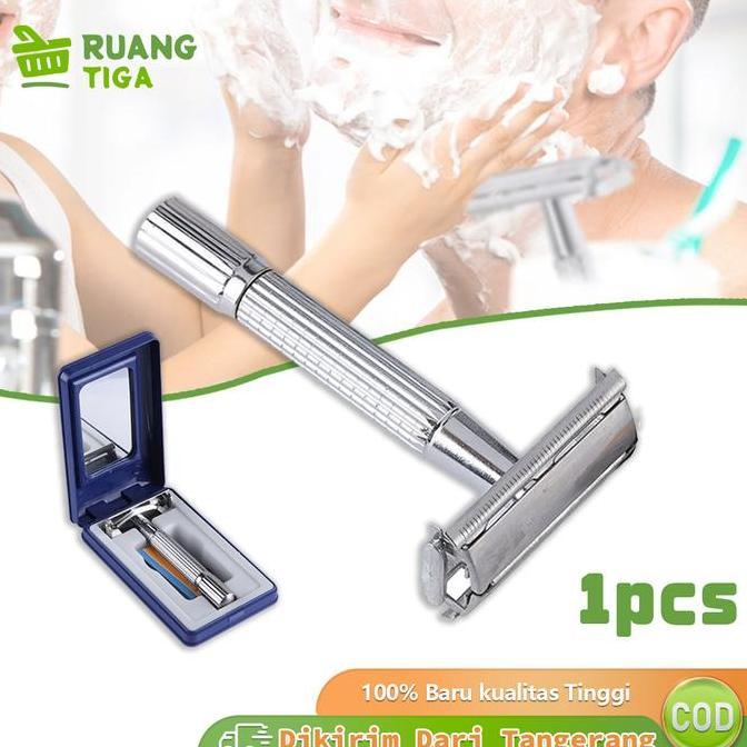 Razor Manual Pria Pisau Cukur Kumis Jenggot Alat Cukur Jenggot Klasik Pencukur Kumis Logam