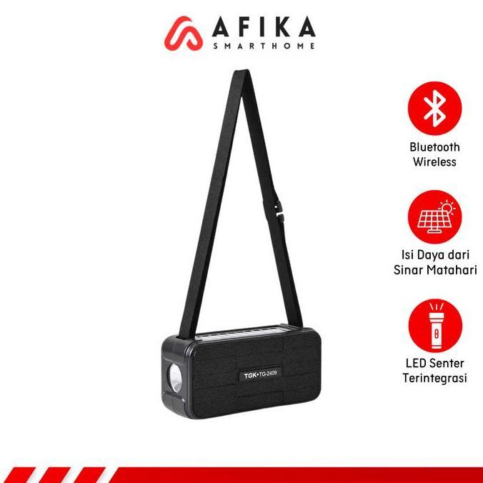 MARTEKNO Speaker Bluetooth Portable Solar Charging FM Radio with Senter LED