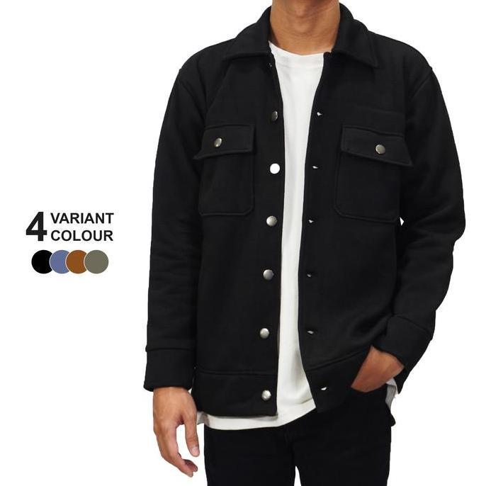 Dezirose Jaket Shacket Pria Fleece Tebal Premium Distro