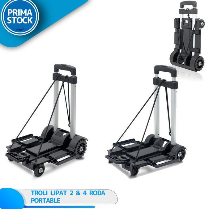 ZHAKAI TROLI LIPAT BARANG + TALI IKAT ALUMINIUM TROLLEY GAS GALON 2 4 RODA