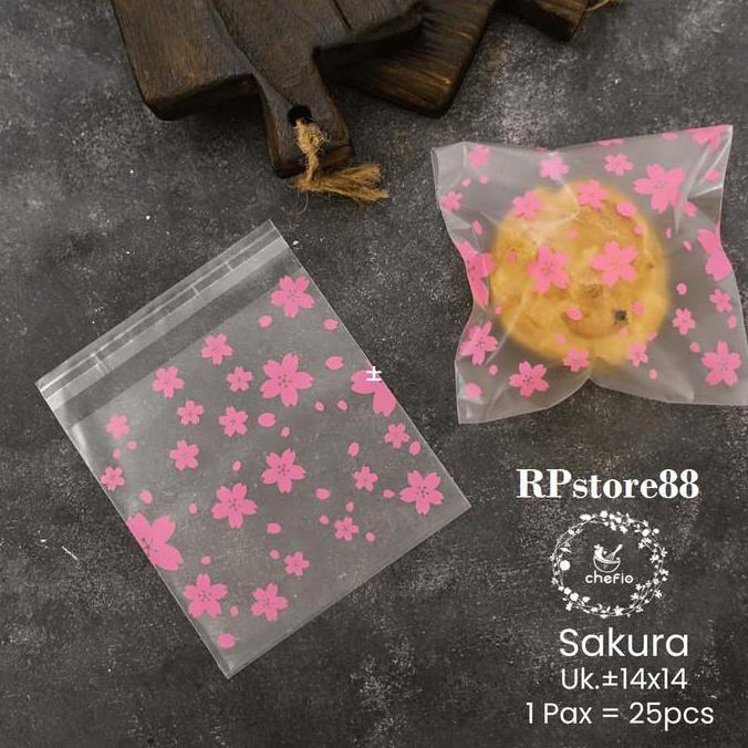 Plastik Roti OPP Motif Bunga 14x14 Plastik Kue Cake Roti Tawar Sobek