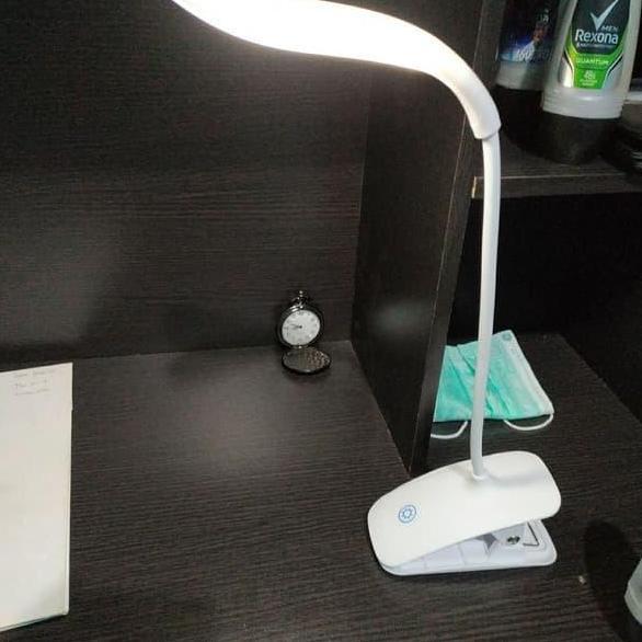 ADZKIMI Lampu Meja Belajar jepit MEJA - LED lampu baca - bisa di cas