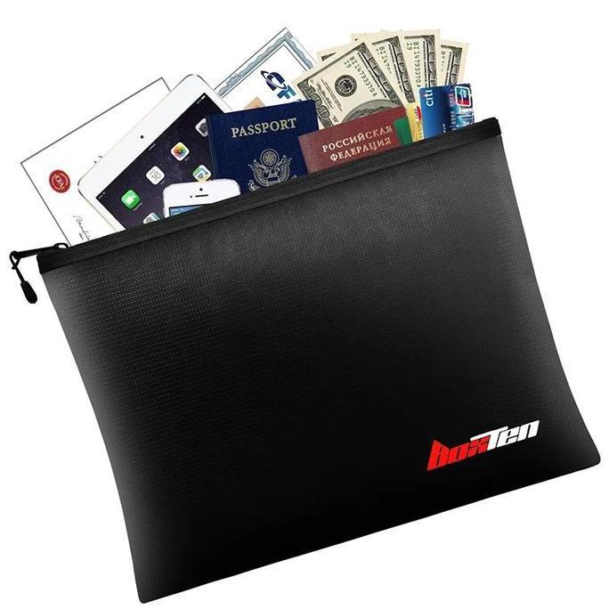 TOPFUF Fireproof Bag Tas Penyimpanan Dokumen Penting Tas Dokumen Anti Air Dan Api F4