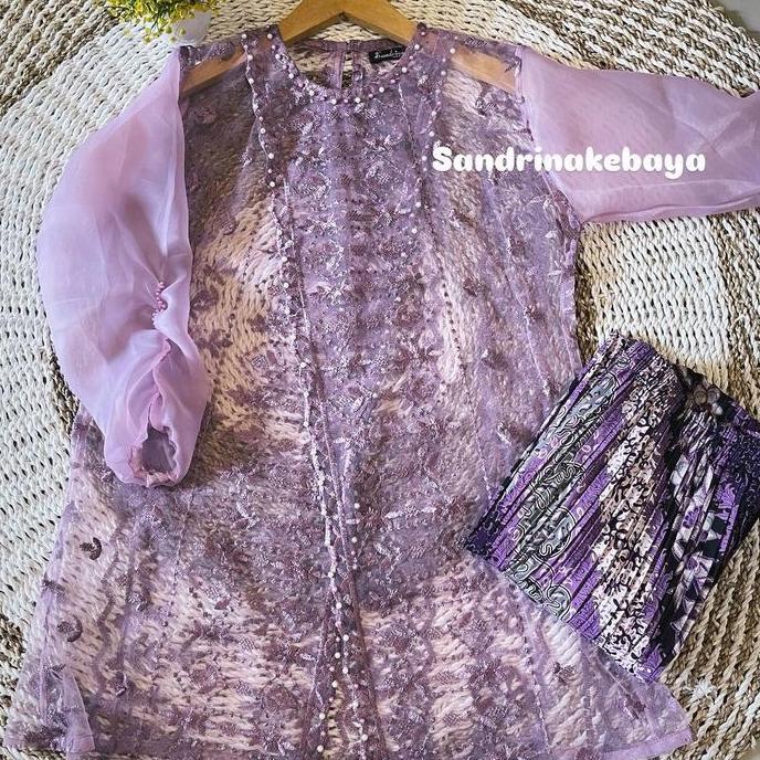 Promo Setelan Outer Kondangan  Organza Dan Rok Plisket /Outer Pagar Ayu Organza Payet