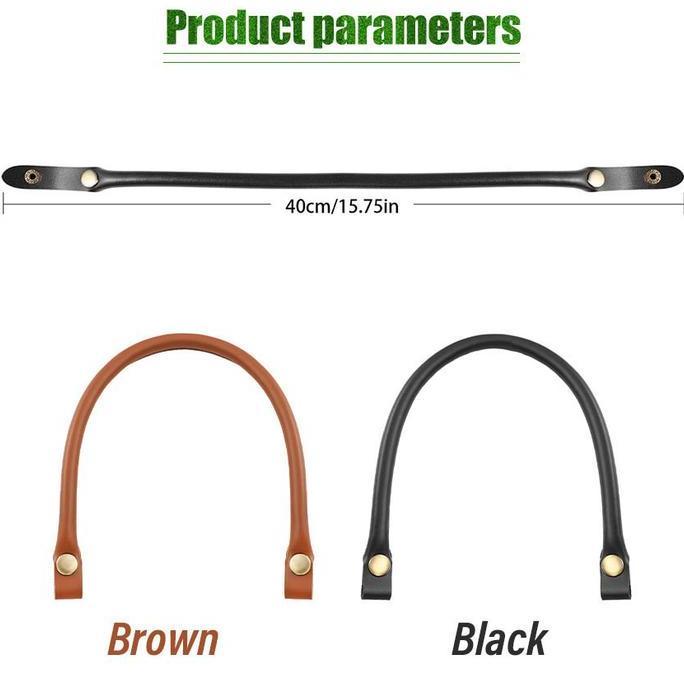 TOPFUF Gagang Tas Wanita Tali Rajut & Kulit Sintetis - Handle Tote Bag DIY, Gantungan Tas Simpel War