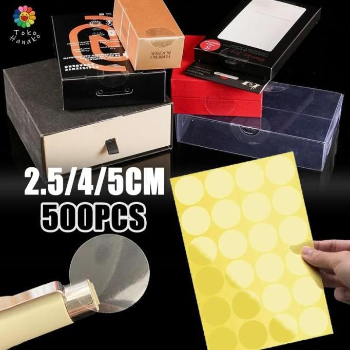 WASEUKA 1000 Buah Label Segel Transparan Polos Segel Stiker Bulat 2.5-5Cm