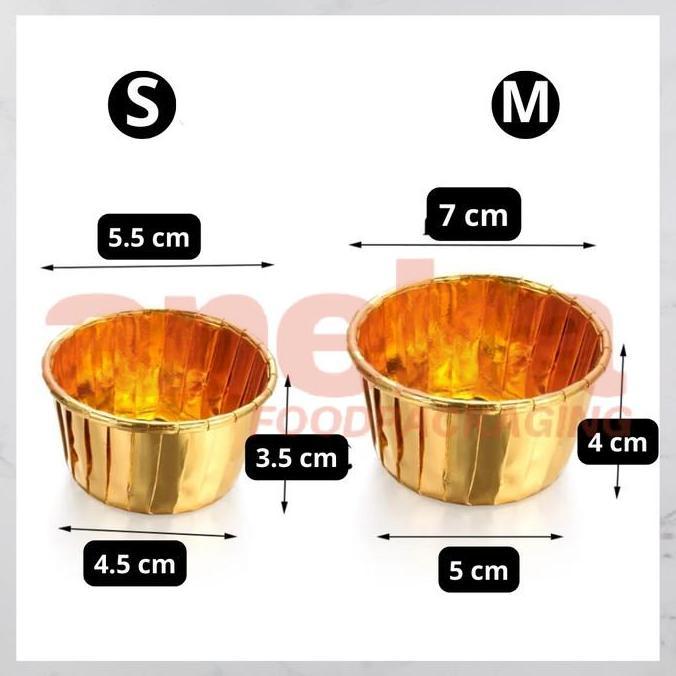 Kertas cupcake GOLD muffin SMALL (S) paper baking cup cake list