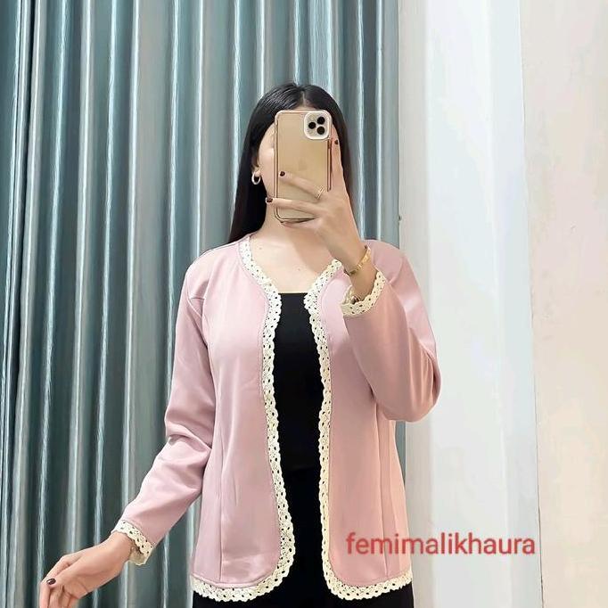 Dwikifajar99 - Femimalikhaura Blazer Polos Renda Bahan Scuba Premium Ld 110Cm Panjang 65Cm Cocok Unt
