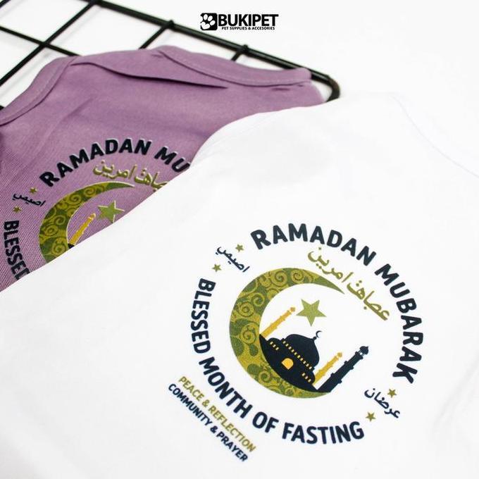 BAJU KUCING ANJING COWOK CEWEK LUCU BULU KECIL - BUKIPET RAMADHAN MUBAROK TANK 2026 SERIES