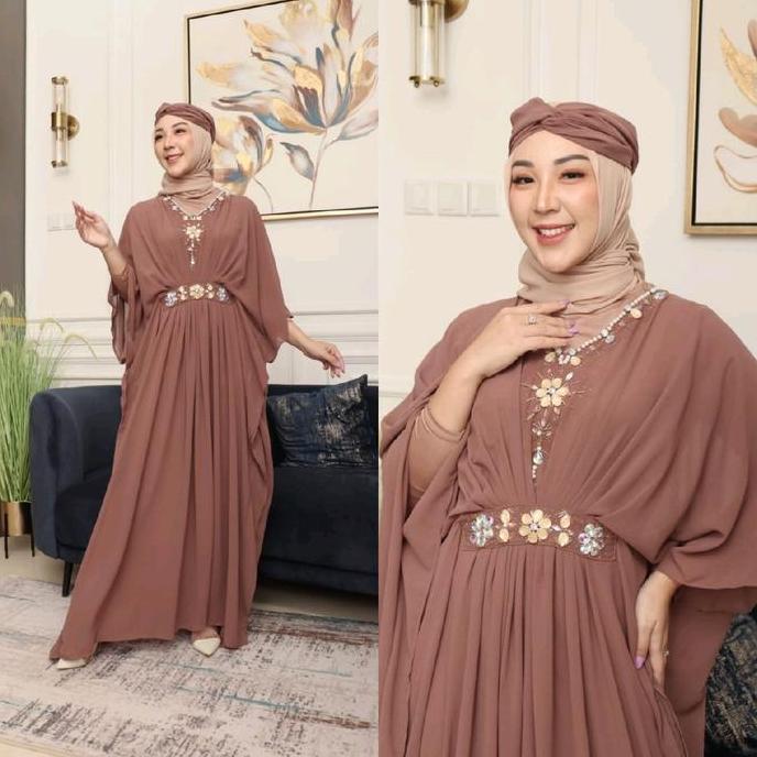 satusatutoko - dress / kaftan nagita casual payet free inner gamis muslim wanita simple elegant / dr