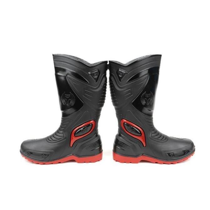 Sepatu Boots Tinggi HUNTER GP 1 BLACK/RED Shoes Karet Pria Hitam Kerja JS