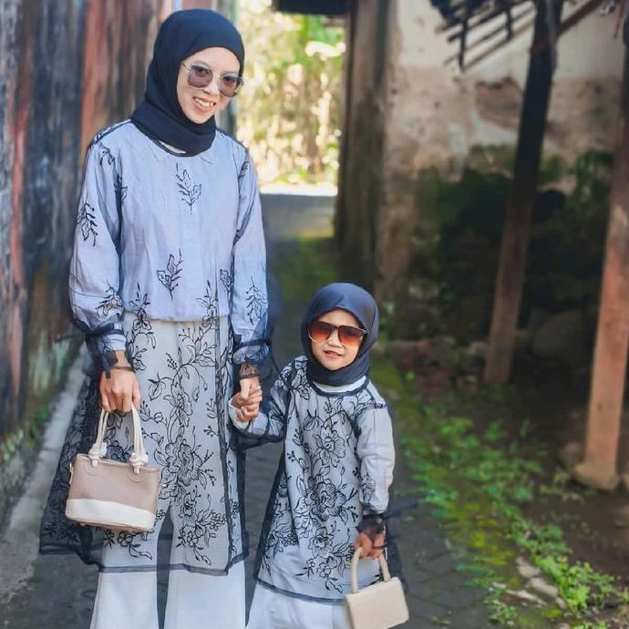 Tunik Outer Set Dengan Celana Cutbray Ibu Dan Anak
