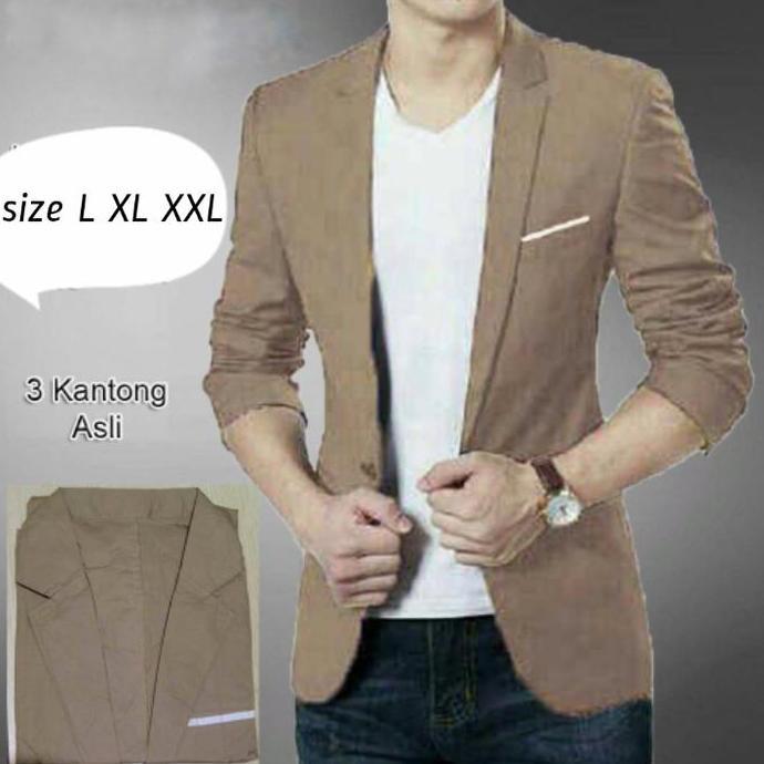 BAJU JAS BLAZER FASHION BISA COD UKURAN SIZE L XL XXL BAHAN KATUN STRETCH WARNA HITAM MAROON NAVY DO