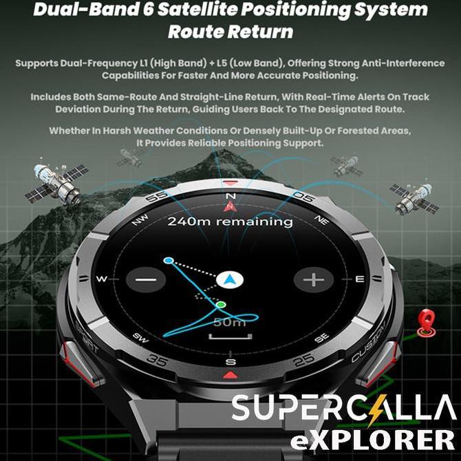 Warungbu_Asri - Supercalla Explorer Gps Dual-Band 6 Satellites Smart Watch