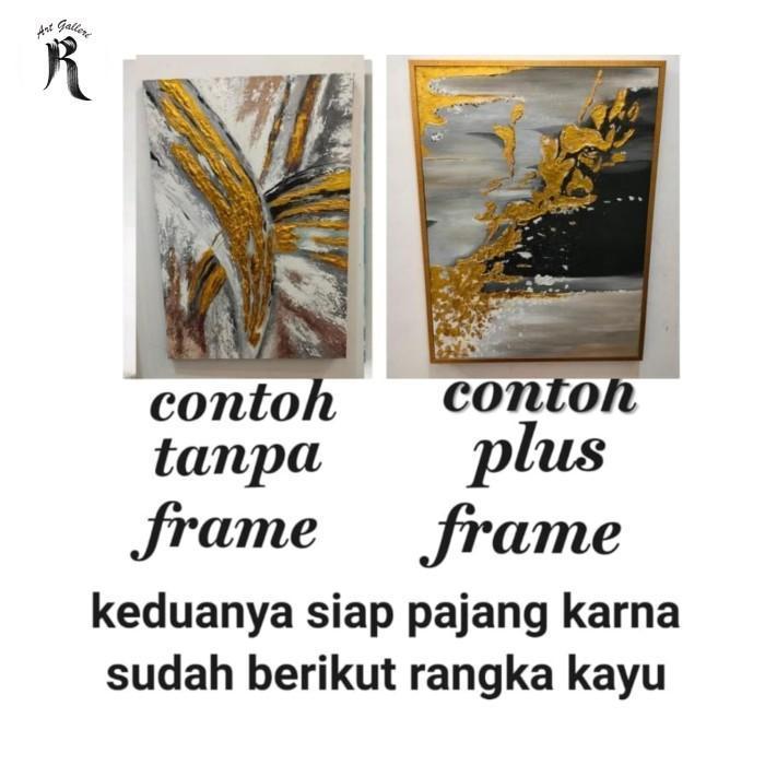 lukisan kanvas vintage nuansa bambu - lukisan clasic - lukisan jepang vintage