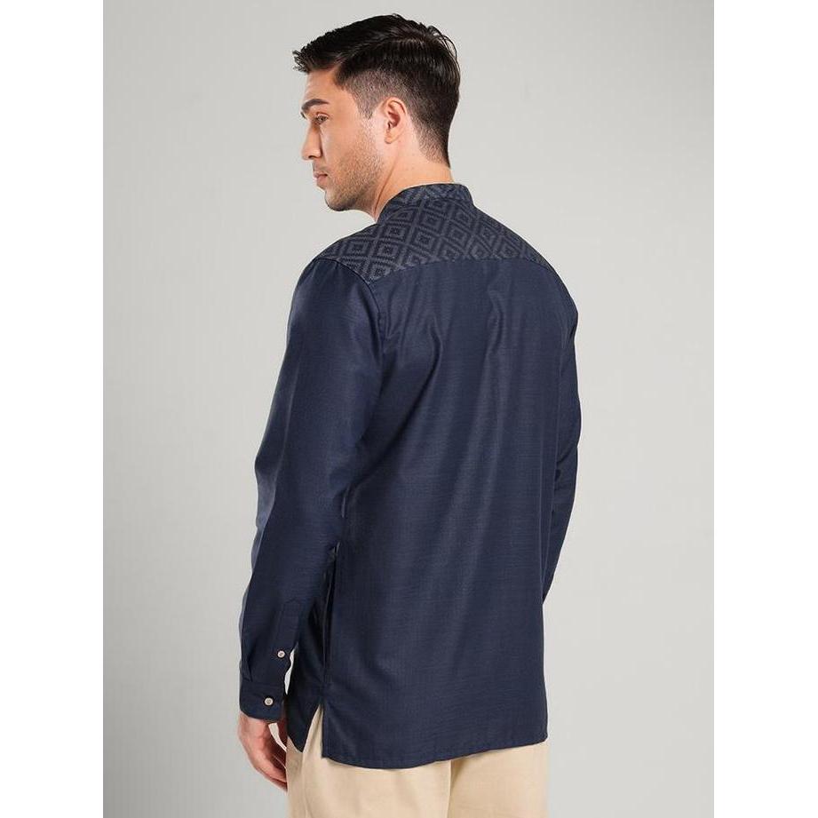 MOC Kemeja Koko Lengan Panjang Pria BAHRI-NAVY