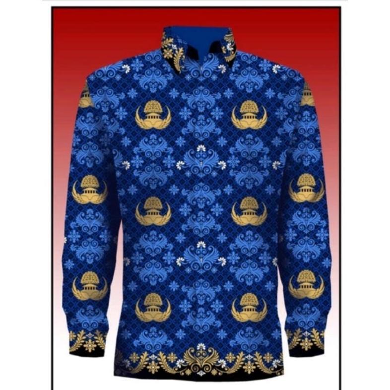 NEW Seragam Baju Korpri Pria Terbaru Kerah Lengan Hitam Katun 40s Lapis Furing [terbaik][terlaris]