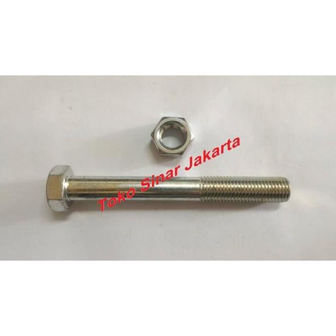 Baut 16 mm x 130 mm + Mur ( Kunci 24 mm )