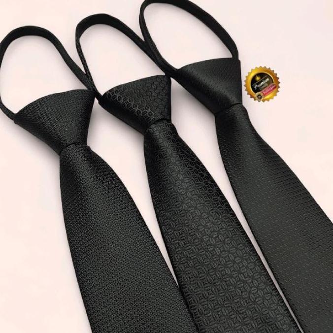 dasi hitam instant /resleting dasi pria dasi formal dasi siap pakai