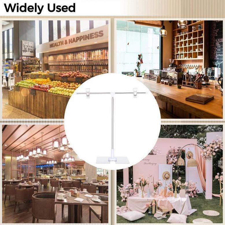 29-93Cm Adjustable Banner Display Stand / Jepit Promosi Banner / T Stand Pop Meja